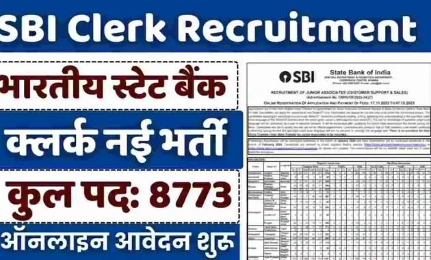 भारतीय स्टेट बैंक में निकली 8000 से अधिक पदों पर भर्ती देखे भर्ती से जुड़ी जानकारी...